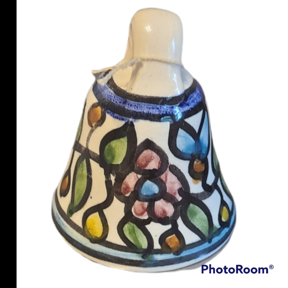 Hand Made Pottery Ceramic Hand Painted Bell
